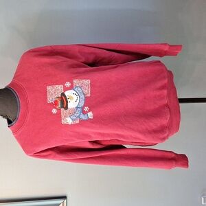M and C Sportswear Snowman Holiday Christmas Sweater Sweatshirt Size Medium